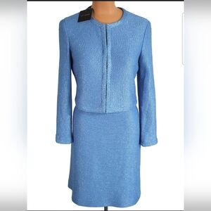 St. John blue knit 2 piece dress set